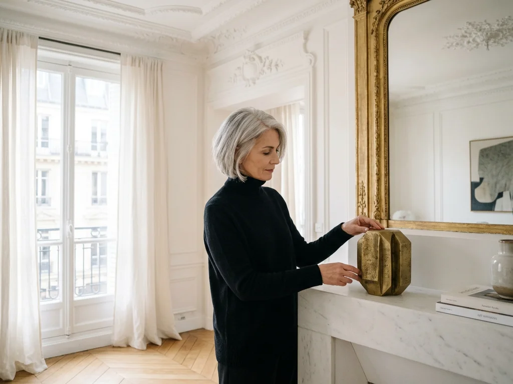 Rénovation élégante d'un salon haussmannien avec moulures et détails en laiton avenue Foch.